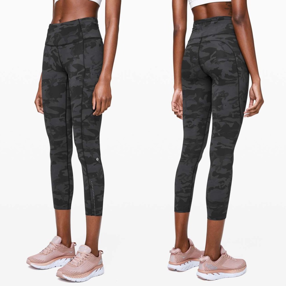Lululemon F&F Running‎ Tight II, Incognito Camo Multi Grey (Size 4, 25" Inseam)